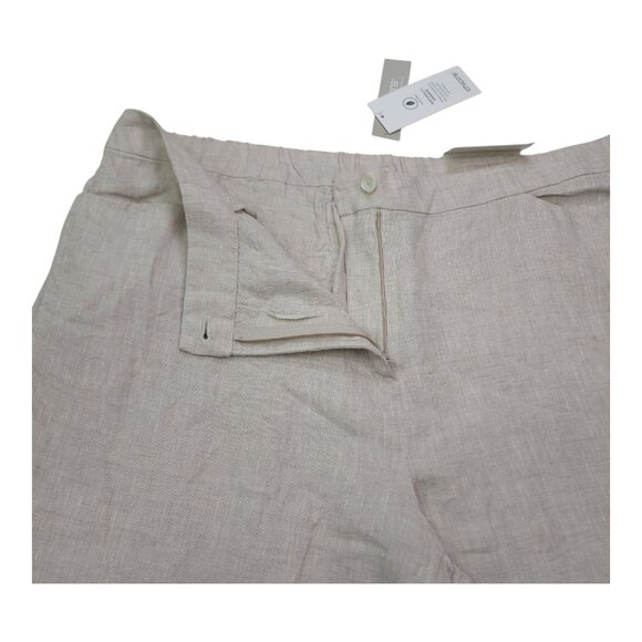 Chicos Natural Linen Slim Leg Pants Beige 3.5R Mid-Rise Tapered Ankle 26" Inseam - Picture 13 of 16